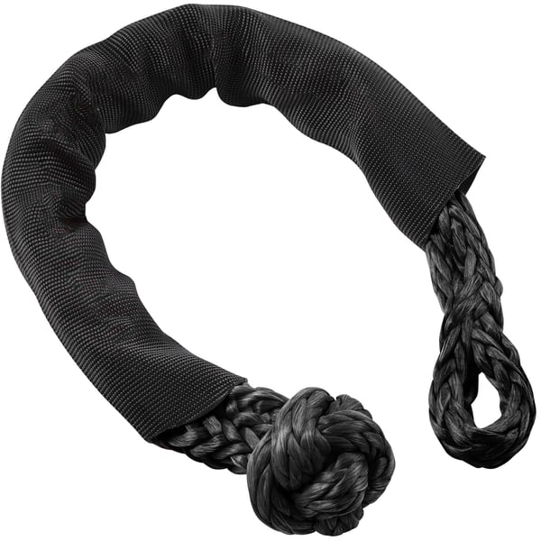 Blød sjækkel syntetisk bjergningsreb 2 stk 1,3x56 cm sort, bugsering