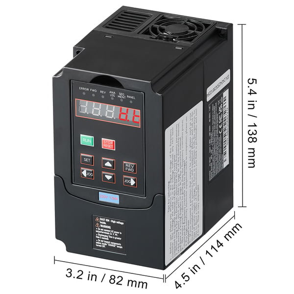 Taajuusmuuttaja 1,5 kW, 138x82x114 mm, nopeudensäätö