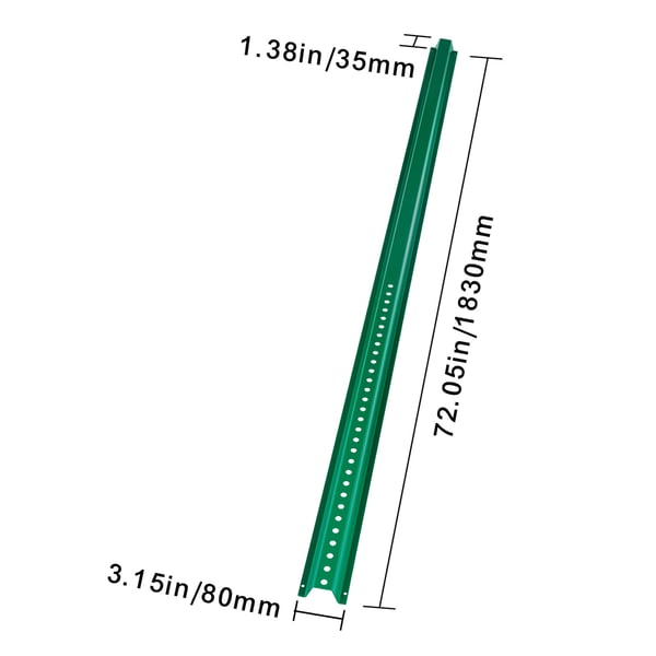Opastekyltti, 4 kpl U-muotoinen teräs 183x8x3,5 cm, vihreä, raskas käyttö