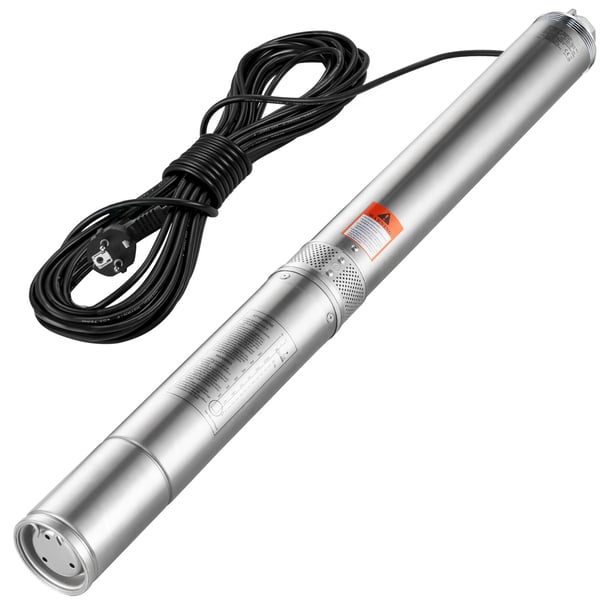 Nedsænket pumpe, dyb brønd, 9,1 m ledning, rustfrit stål, vandpumpe