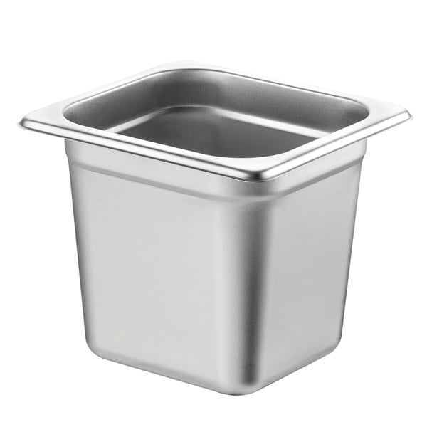 Ångbordsform, 1/6 storlek anti-jam, 17,8x16,8x16 cm, rostfritt stål, förvaring för catering