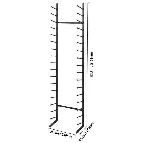 Blueprint-säilytysteline, 54x28.5x212.5 cm, musta, metalli