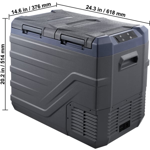Bilkylar, 40 L dubbelzon portabel frys, 61,8x37,6x51,4 cm, justerbar, förvaring