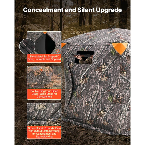 Jagt skjul, 148x148x170,5 cm, Camouflage, Net
