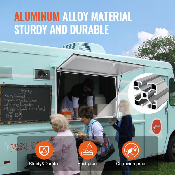 Serveringslucka, 94x94x8 cm, Aluminiumlegering, Matvagn Servicefönster
