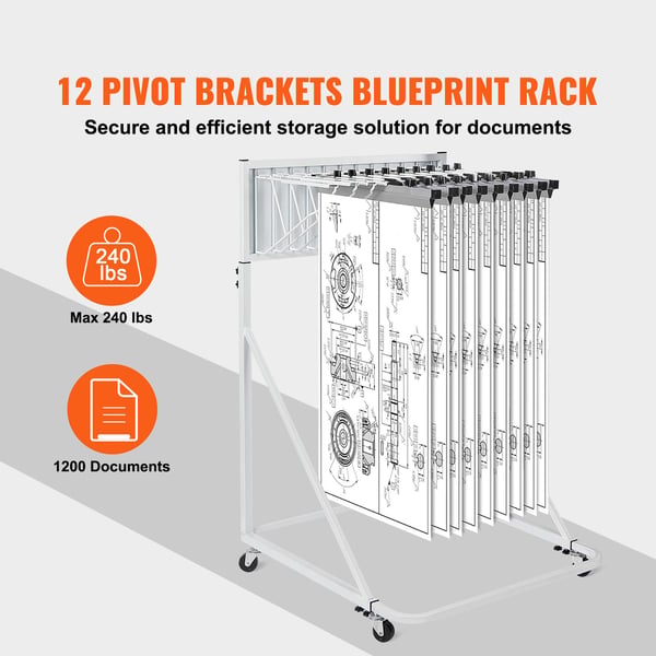Blueprint Förvaringsställ, Justerbar Höjd & Bredd, 1120x670x1560 mm, Vit, Metall