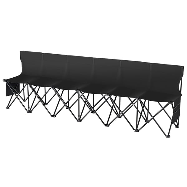 Fällbar bänk, 239x44x83.5 cm, Svart, 600D Oxfordtyg
