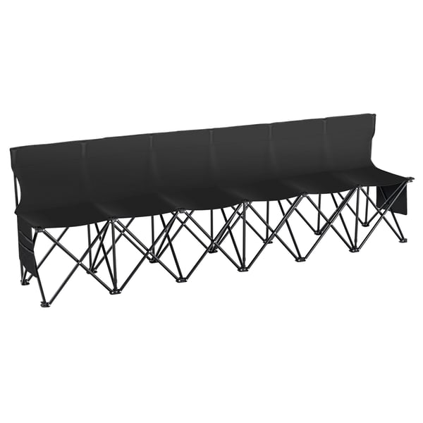 Fällbar bänk, 239x44x83.5 cm, Svart, 600D Oxfordtyg