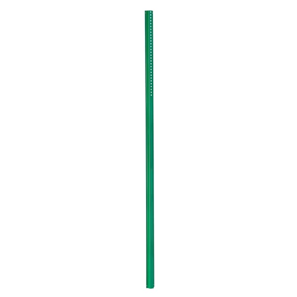 Skiltestolpe, 8 ft U-profil stål, 244x8x3,5 cm, grøn, kraftig stål