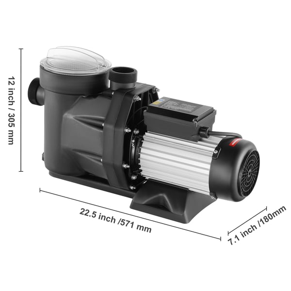 Poolpumpe, 2 HK dobbelt hastighed til overjordisk, energibesparende, 220V-240V, kraftfuld