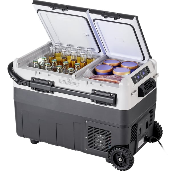 Bil-køleskab, 50 L dobbeltzone transportabel fryser, 70,8x44x55,1 cm Bil-køleskab, 50 L dobbeltzone transportabel fryser, 70,8x44x55,1 cm