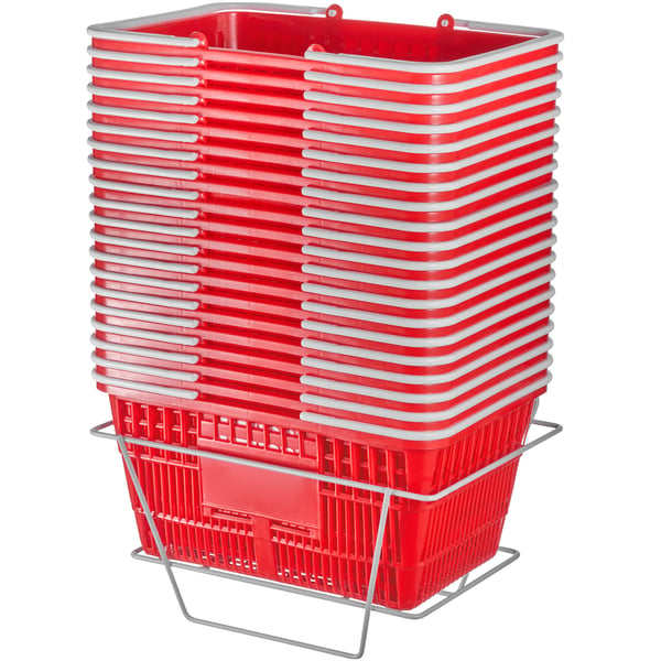 Shoppingkorg Set, 42x30x21 cm, Röd, Plast