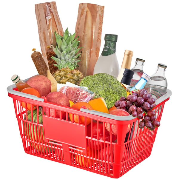 Shoppingkorg Set, 42x30x21 cm, Röd, Plast