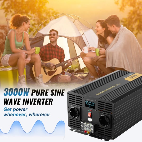 Invertteri, puhdas siniaalto 3000W 24V DC - 230V AC, 40.6x20.5x14.7 cm