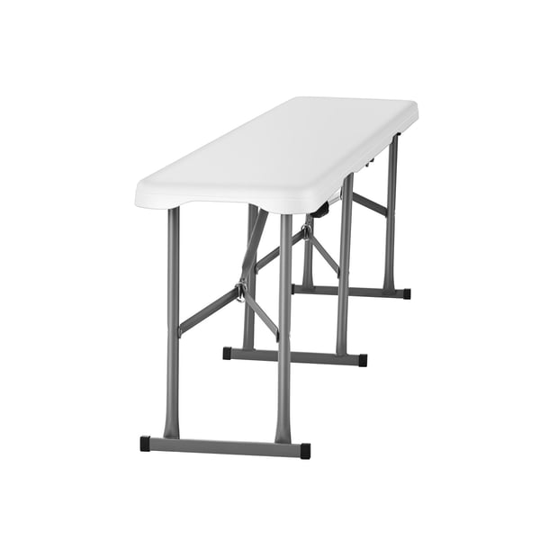 Sammenklappelig bænk, 182x28x43 cm, Hvid, HDPE