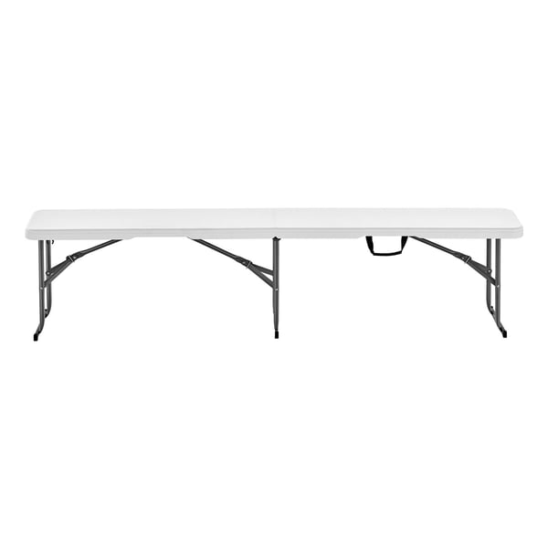 Sammenklappelig bænk, 182x28x43 cm, Hvid, HDPE