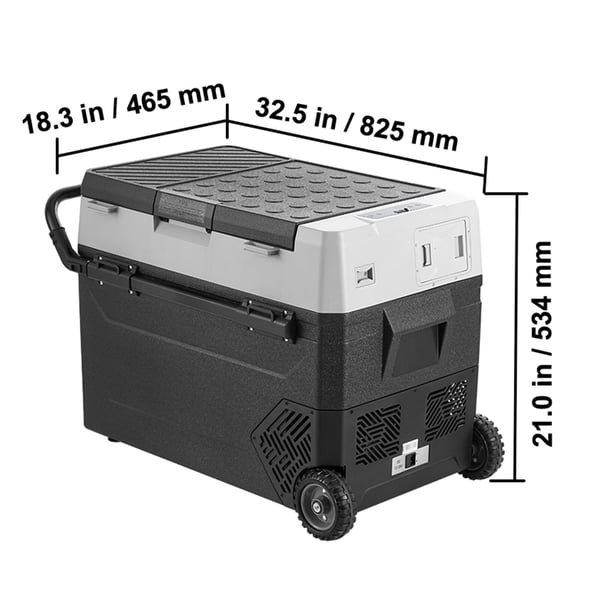 Auton jääkaappi, 60 L, 82.5x46.5x53.4 cm, kannettava, säädettävä lämpötila, kompressorikylmälaite