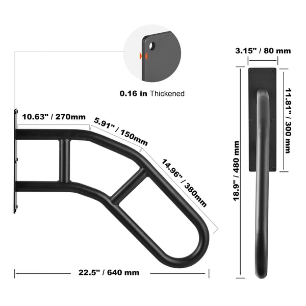 Handledare, 81.3 cm, Svart, Kolfiberstål