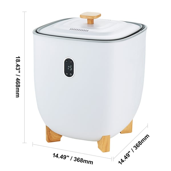 Handduksvärmare hink, 25 L, 36.8x36.8x46.8 cm, vit, automatisk avstängning