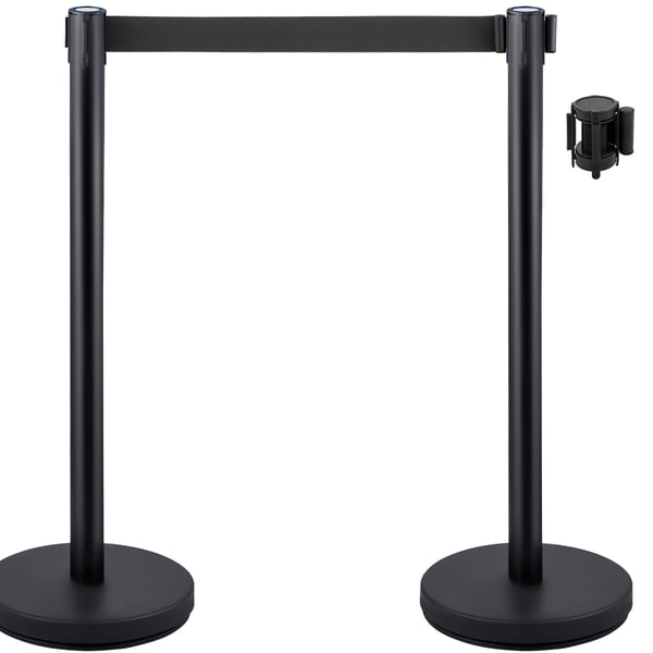 Afspærringsstolper 90x32 cm Sort, Stål
