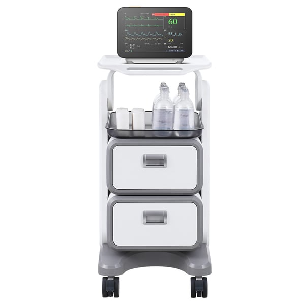 Laboratorievogn, 3 niveauer, 485x363x745 cm, hvid, ABS-materiale