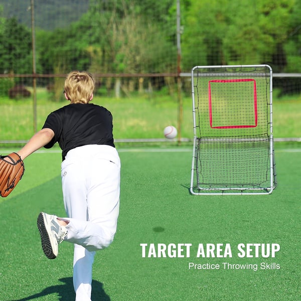 Baseball- ja softball-palautusverkko, 106.7x182.9 cm, säädettävät kulmat, teräs