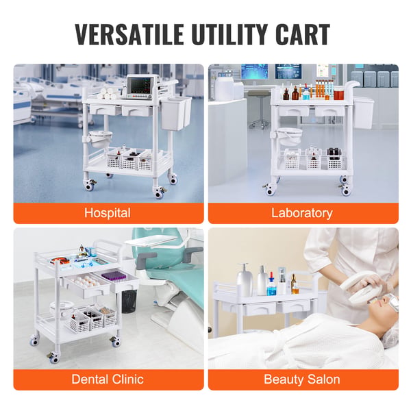 Laboratorievogn, 70,5x44,5x90 cm, Hvid, Opbevaring