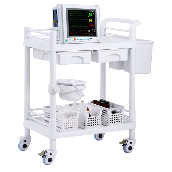Laboratorievogn, 70,5x44,5x90 cm, Hvid, Opbevaring