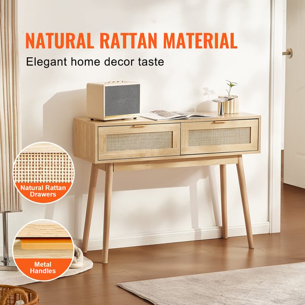 Konsolbord, 100x30x74,5 cm, Natur, Rattan