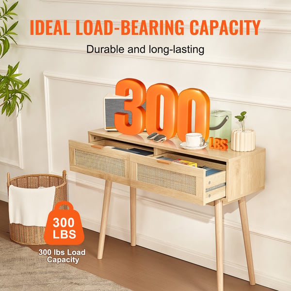 Konsolbord, 100x30x74,5 cm, Natur, Rattan
