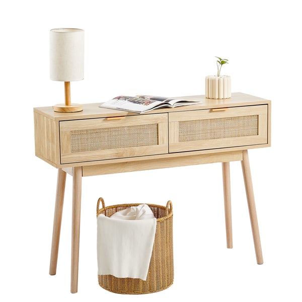 Konsolbord, 100x30x74,5 cm, Natur, Rattan