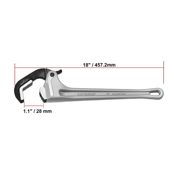 Putkipihdit, 45.7 cm alumiinia, säädettävä, ergonominen kahva