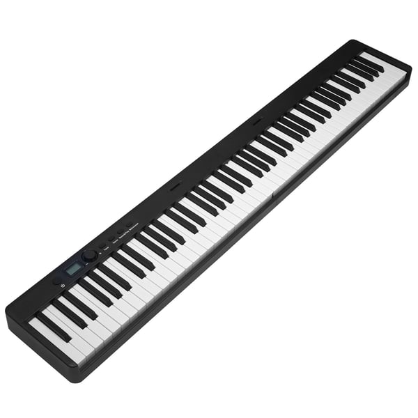 Digitaalipiano, 88-koskettiminen taitettava koskettimisto, 126x21x7 cm, musta, kannettava