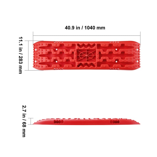 Vetolevyt, 104x28.3x6.8 cm, punainen, PP-materiaali