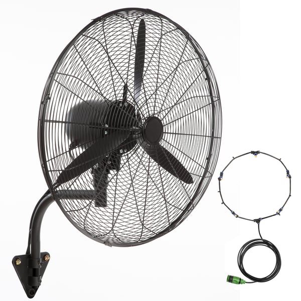 Mistfläkt, 61,6 cm oscillerande vattentät fläkt, svart, metall