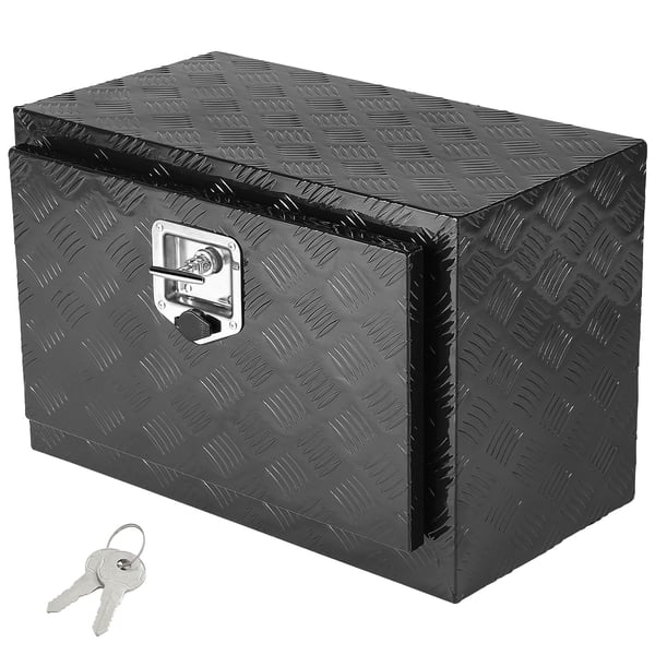 Værktøjskasse til lastbil under kassen, 61x35.5x40.5 cm, sort, aluminium