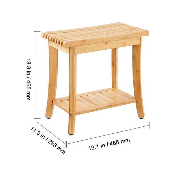 Brusebænk, 48.5x28.7x46.5 cm, Natur, Bambus