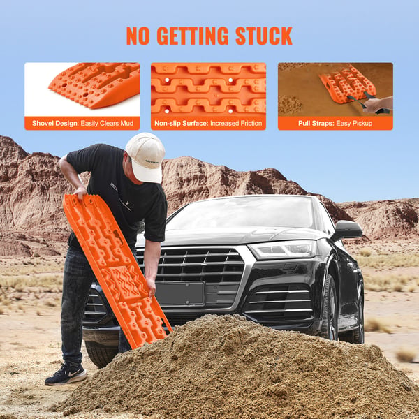 Traktionsplader, 104x28.3x6.8 cm, Orange, PP-materiale