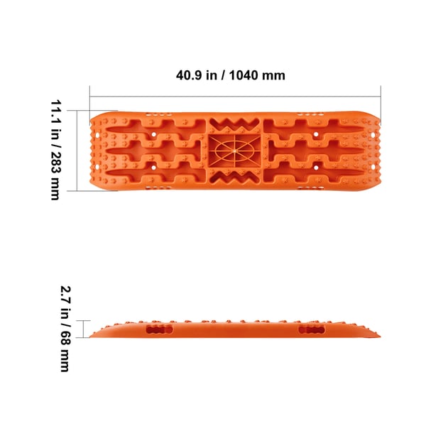 Traktionsplader, 104x28.3x6.8 cm, Orange, PP-materiale