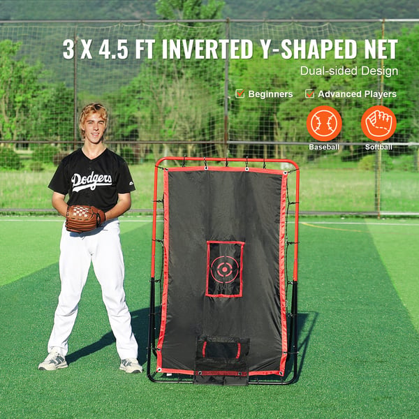 Baseball og softball rebounder net, 92x139x116 cm, stål