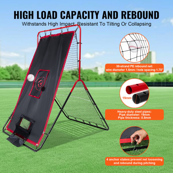 Baseball og softball rebounder net, 92x139x116 cm, stål