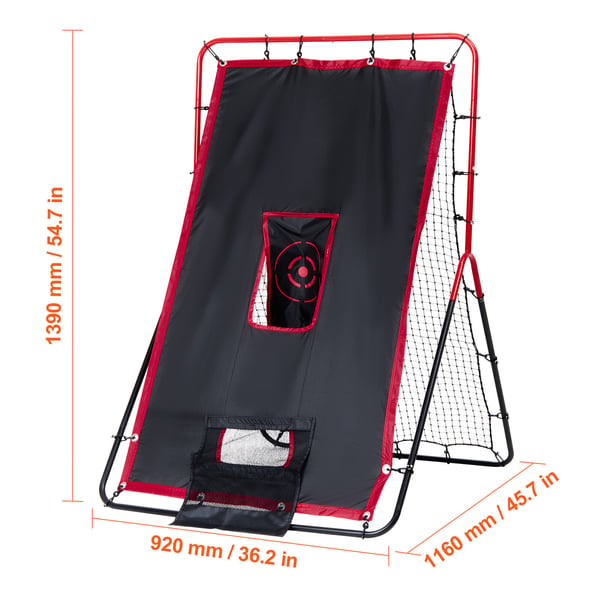 Baseball og softball rebounder net, 92x139x116 cm, stål