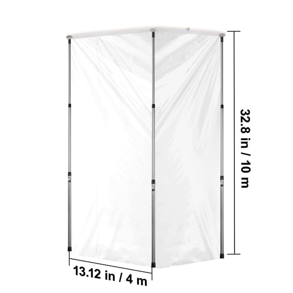 Støvbarriere-stænger, 4 teleskopstænger, 113x25x7 cm, plastfolie