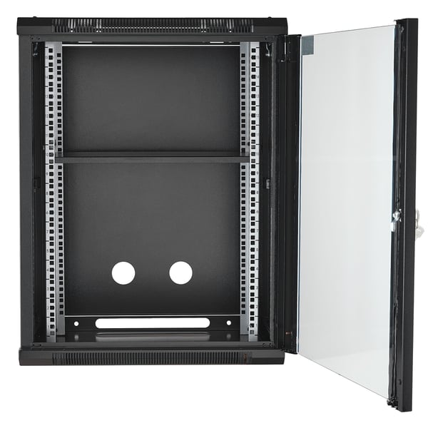 Nätverksservracks-kabinett, 60x45x77 cm, Svart, Glasdörr