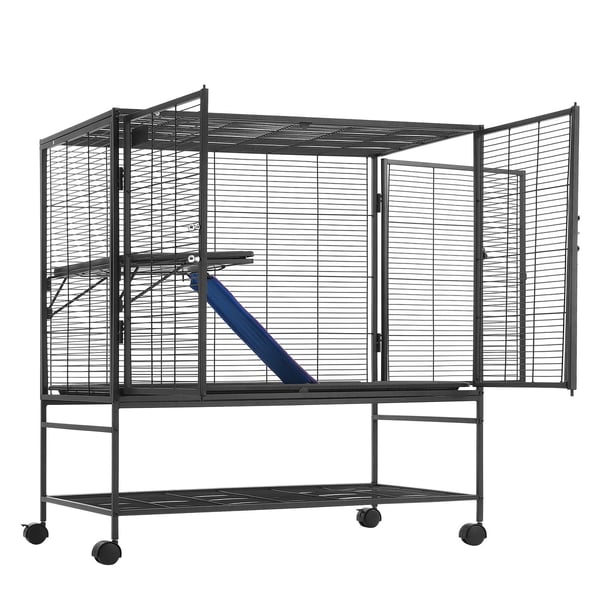 Smådyrsbur, 92x58x100 cm, Sort, Metal