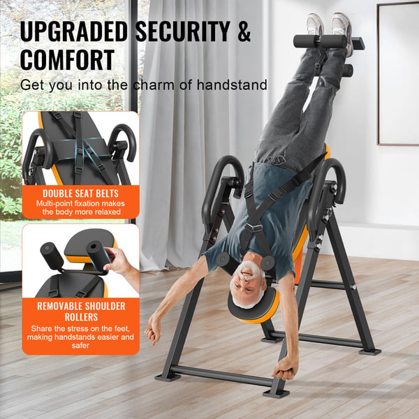 Inversionstabel, 136 kg kapacitet, orange/sort, stål
