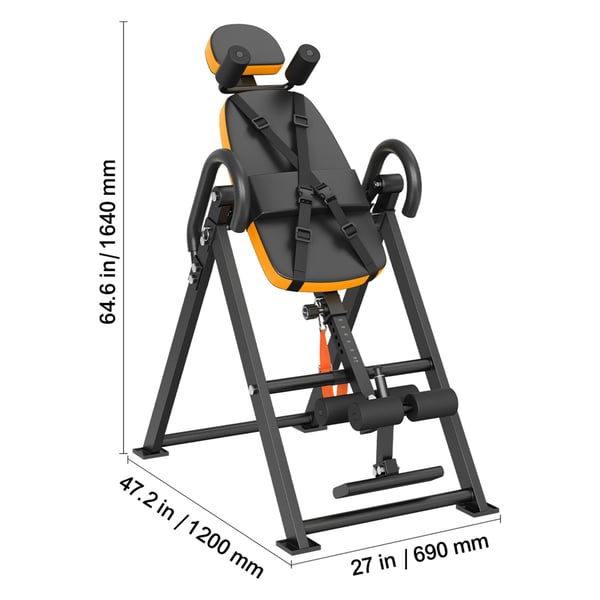 Inversionstabel, 136 kg kapacitet, orange/sort, stål