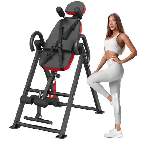 Inversionstabel, 136 kg kapacitet, rød, styrketræningsudstyr