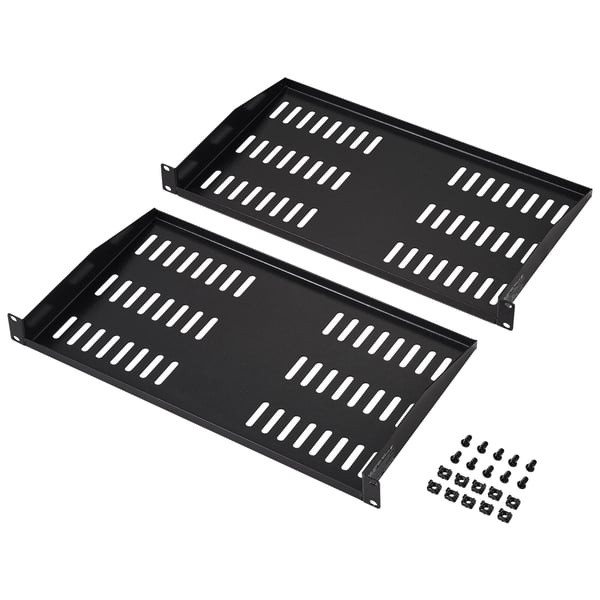 Server Rack Hylde, 48x25x4.3 cm, Sort, Ventileret Stål