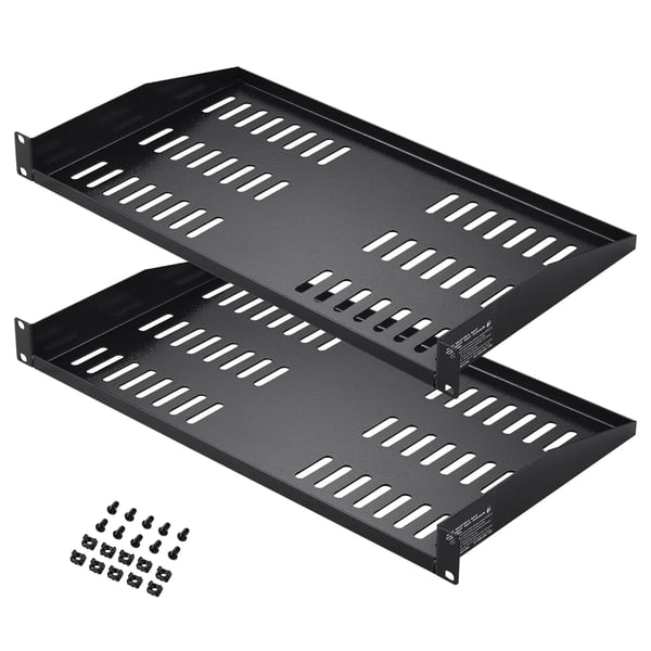 Server Rack Hylde, 48x25x4.3 cm, Sort, Ventileret Stål